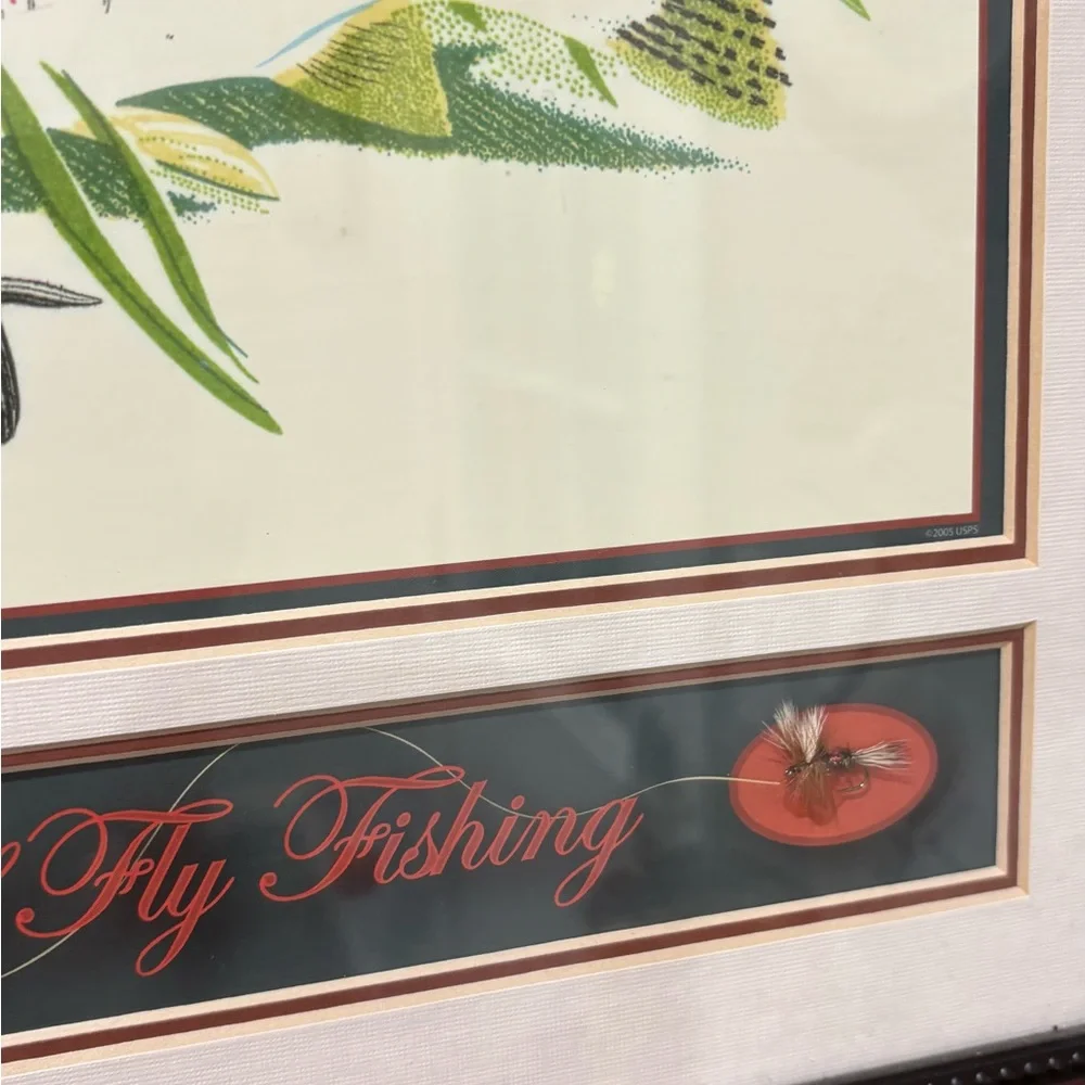 Framed Fish Art Print in Green and Black Grandpa Core